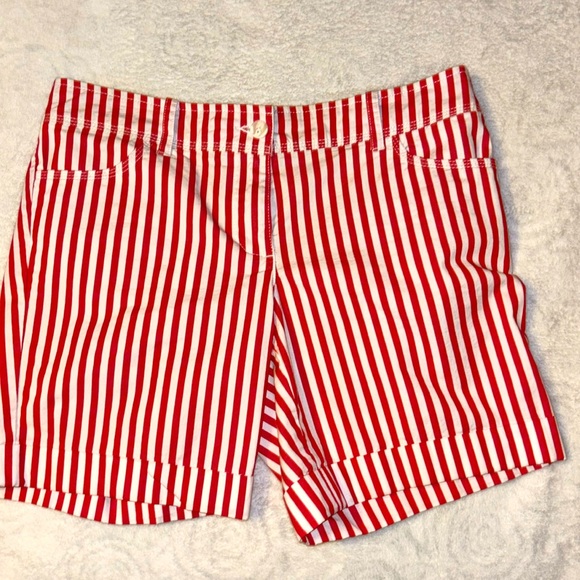 Tommy Hilfiger red and white striped shorts. Size 8. - Picture 1 of 10